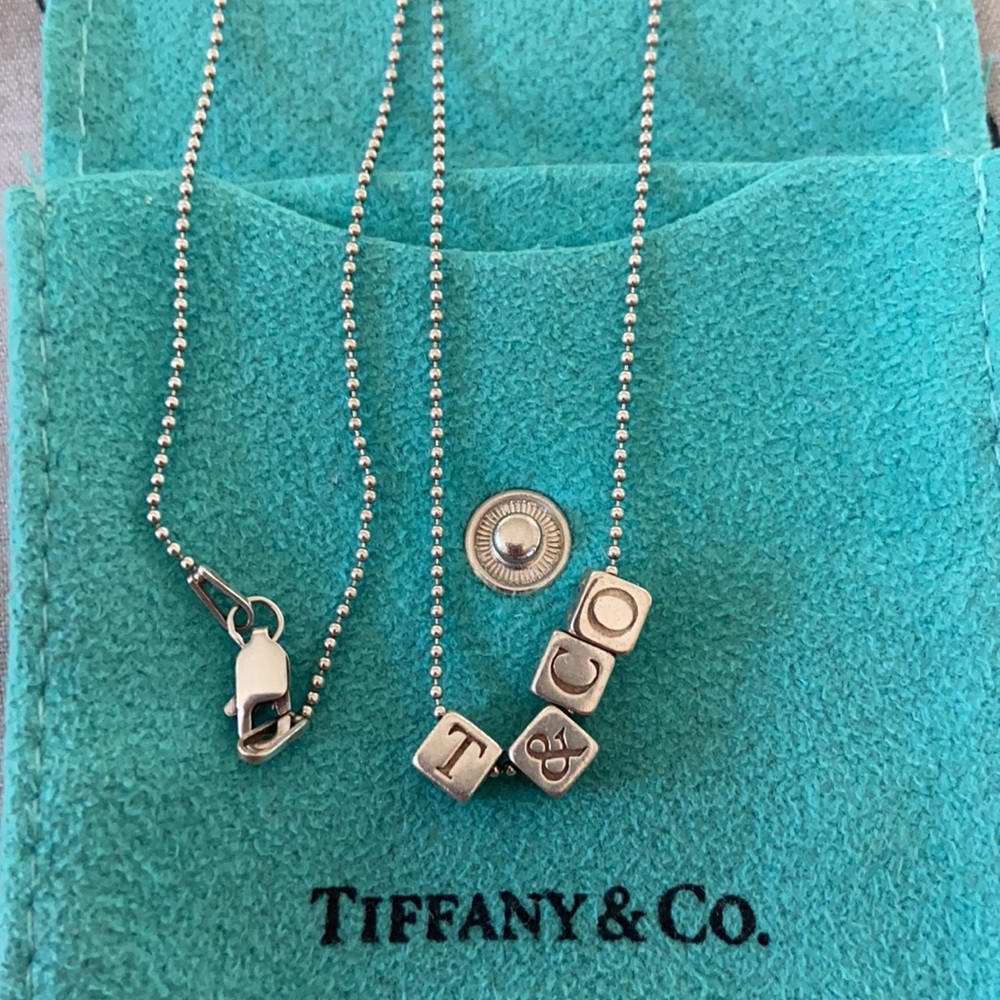 Tiffany & Co vintage rare cubes silver necklace